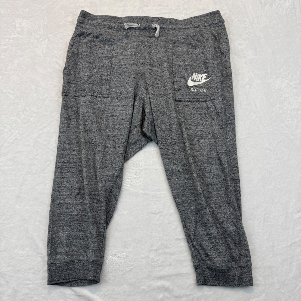 Nike Sportswear Gym Vintage Capri Pants Grey Heather XL 883723-091